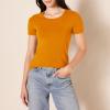 image:imageAmazon Essentials Womens RegularFit ShortSleeve TShirt Crewneck and VNeck Options MultipacksCoral OrangeGolden Yellow