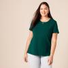 image:imageAmazon Essentials Womens RegularFit ShortSleeve TShirt Crewneck and VNeck Options MultipacksDark GreenLilac Animal Print