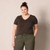 image:imageAmazon Essentials Womens RegularFit ShortSleeve TShirt Crewneck and VNeck Options MultipacksEspressoWhite