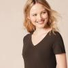 image:imageAmazon Essentials Womens RegularFit ShortSleeve TShirt Crewneck and VNeck Options MultipacksEspressoWhite