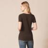image:imageAmazon Essentials Womens RegularFit ShortSleeve TShirt Crewneck and VNeck Options MultipacksEspressoWhite