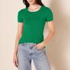 image:imageAmazon Essentials Womens RegularFit ShortSleeve TShirt Crewneck and VNeck Options MultipacksGreenLight Pink
