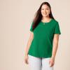 image:imageAmazon Essentials Womens RegularFit ShortSleeve TShirt Crewneck and VNeck Options MultipacksGreenLight Pink
