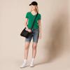 image:imageAmazon Essentials Womens RegularFit ShortSleeve TShirt Crewneck and VNeck Options MultipacksGreenWhite Stripe