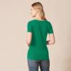 image:imageAmazon Essentials Womens RegularFit ShortSleeve TShirt Crewneck and VNeck Options MultipacksGreenWhite Stripe