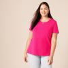 image:imageAmazon Essentials Womens RegularFit ShortSleeve TShirt Crewneck and VNeck Options MultipacksHot PinkWhite