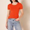 image:imageAmazon Essentials Womens RegularFit ShortSleeve TShirt Crewneck and VNeck Options MultipacksLavenderTomato Red