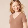 image:imageAmazon Essentials Womens RegularFit ShortSleeve TShirt Crewneck and VNeck Options MultipacksLight BrownWhite