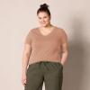 image:imageAmazon Essentials Womens RegularFit ShortSleeve TShirt Crewneck and VNeck Options MultipacksLight BrownWhite