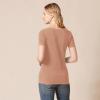 image:imageAmazon Essentials Womens RegularFit ShortSleeve TShirt Crewneck and VNeck Options MultipacksLight BrownWhite