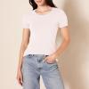 image:imageAmazon Essentials Womens RegularFit ShortSleeve TShirt Crewneck and VNeck Options MultipacksLight Grey HeatherLight Pink