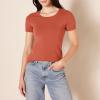 image:imageAmazon Essentials Womens RegularFit ShortSleeve TShirt Crewneck and VNeck Options MultipacksLight PinkTerracotta