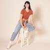 image:imageAmazon Essentials Womens RegularFit ShortSleeve TShirt Crewneck and VNeck Options MultipacksLight PinkTerracotta