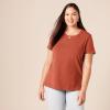 image:imageAmazon Essentials Womens RegularFit ShortSleeve TShirt Crewneck and VNeck Options MultipacksLight PinkTerracotta
