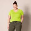 image:imageAmazon Essentials Womens RegularFit ShortSleeve TShirt Crewneck and VNeck Options MultipacksLime GreenWhite