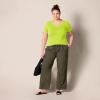 image:imageAmazon Essentials Womens RegularFit ShortSleeve TShirt Crewneck and VNeck Options MultipacksLime GreenWhite