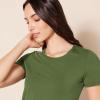 image:imageAmazon Essentials Womens RegularFit ShortSleeve TShirt Crewneck and VNeck Options MultipacksMilitary GreenMint Green