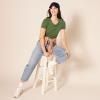 image:imageAmazon Essentials Womens RegularFit ShortSleeve TShirt Crewneck and VNeck Options MultipacksMilitary GreenMint Green