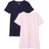 image:imageAmazon Essentials Womens RegularFit ShortSleeve TShirt Crewneck and VNeck Options MultipacksNavyLight Pink