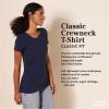 image:imageAmazon Essentials Womens RegularFit ShortSleeve TShirt Crewneck and VNeck Options MultipacksNavyTeal Green