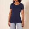 image:imageAmazon Essentials Womens RegularFit ShortSleeve TShirt Crewneck and VNeck Options MultipacksNavyWhite