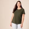 image:imageAmazon Essentials Womens RegularFit ShortSleeve TShirt Crewneck and VNeck Options MultipacksOatmeal HeatherOlive