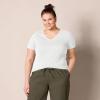 image:imageAmazon Essentials Womens RegularFit ShortSleeve TShirt Crewneck and VNeck Options MultipacksOatmeal HeatherWhite