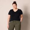 image:imageAmazon Essentials Womens RegularFit ShortSleeve TShirt Crewneck and VNeck Options MultipacksOliveBlack