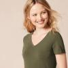 image:imageAmazon Essentials Womens RegularFit ShortSleeve TShirt Crewneck and VNeck Options MultipacksOliveOatmeal Heather