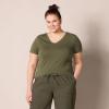 image:imageAmazon Essentials Womens RegularFit ShortSleeve TShirt Crewneck and VNeck Options MultipacksOliveOatmeal Heather