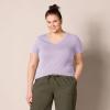 image:imageAmazon Essentials Womens RegularFit ShortSleeve TShirt Crewneck and VNeck Options MultipacksPastel LilacWhite