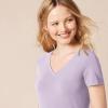 image:imageAmazon Essentials Womens RegularFit ShortSleeve TShirt Crewneck and VNeck Options MultipacksPastel LilacWhite