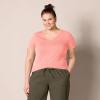 image:imageAmazon Essentials Womens RegularFit ShortSleeve TShirt Crewneck and VNeck Options MultipacksPeachWhite
