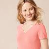 image:imageAmazon Essentials Womens RegularFit ShortSleeve TShirt Crewneck and VNeck Options MultipacksPeachWhite