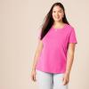 image:imageAmazon Essentials Womens RegularFit ShortSleeve TShirt Crewneck and VNeck Options MultipacksPinkWhite Hearts