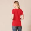 image:imageAmazon Essentials Womens RegularFit ShortSleeve TShirt Crewneck and VNeck Options MultipacksRedWhite