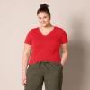 image:imageAmazon Essentials Womens RegularFit ShortSleeve TShirt Crewneck and VNeck Options MultipacksRedWhite