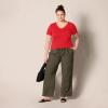 image:imageAmazon Essentials Womens RegularFit ShortSleeve TShirt Crewneck and VNeck Options MultipacksRedWhite