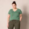 image:imageAmazon Essentials Womens RegularFit ShortSleeve TShirt Crewneck and VNeck Options MultipacksSage GreenWhite