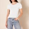 image:imageAmazon Essentials Womens RegularFit ShortSleeve TShirt Crewneck and VNeck Options MultipacksWhite