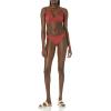 image:imageAmazon Essentials Womens Ruched Full Coverage Bikini BottomBrick Red