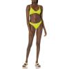 image:imageAmazon Essentials Womens Ruched Full Coverage Bikini BottomLime Green
