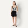 image:imageAmazon Essentials Womens Ruffle VNeck OnePiece SwimsuitCream Black Floral