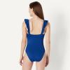 image:imageAmazon Essentials Womens Ruffle VNeck OnePiece SwimsuitDeep Blue