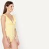 image:imageAmazon Essentials Womens Ruffle VNeck OnePiece SwimsuitLight Yellow