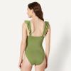 image:imageAmazon Essentials Womens Ruffle VNeck OnePiece SwimsuitOlive