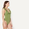 image:imageAmazon Essentials Womens Ruffle VNeck OnePiece SwimsuitOlive