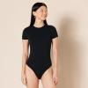 image:imageAmazon Essentials Womens Short Sleeve Stretch Cotton Jersey SlimFit TShirt Bodysuit Pack of 2BlackBrown
