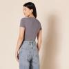 image:imageAmazon Essentials Womens Short Sleeve Stretch Cotton Jersey SlimFit TShirt Bodysuit Pack of 2BlackGrey
