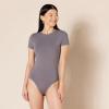image:imageAmazon Essentials Womens Short Sleeve Stretch Cotton Jersey SlimFit TShirt Bodysuit Pack of 2BlackGrey